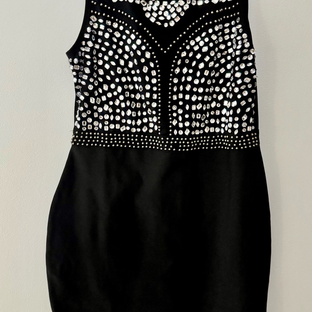 Fashion Nova Black and Silver Embellished body Con plus size